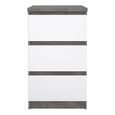 Naia Bedside Cabinet - 3 Drawer - Grey Concrete