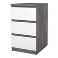 Naia Bedside Cabinet - 3 Drawer - Grey Concrete