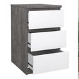 Naia Bedside Cabinet - 3 Drawer - Grey Concrete