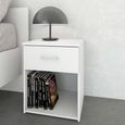Space Bedside Cabinet - 1 Drawer - White