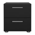Pepe Bedside Cabinet - 2 Drawer - Black