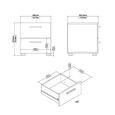 Pepe Bedside Cabinet - 2 Drawer - Oak and White Gloss