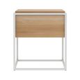 Clearance - Monolit Bedside Table - 1 Drawer - White and Oak - FSS14443