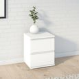 Nova Bedside Cabinet - 2 Drawer - White