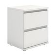 Nova Bedside Cabinet - 2 Drawer - White