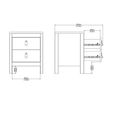 Barcelona Bedside Cabinet - 2 Drawer - Black