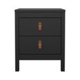 Barcelona Bedside Cabinet - 2 Drawer - Black
