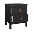 Barcelona Bedside Cabinet - 2 Drawer - Black