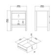Barcelona Bedside Cabinet - 2 Drawer - White