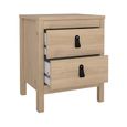 Barcelona Bedside Table - 2 Drawer - Jackson Hickory Oak