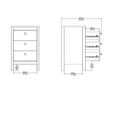 Barcelona Bedside Table - 3 Drawer - Jackson Hickory Oak
