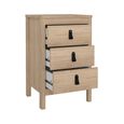 Barcelona Bedside Table - 3 Drawer - Jackson Hickory Oak