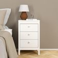 Madrid Bedside Table - 3 Drawer - White