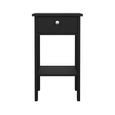 Madrid Bedside Table - 1 Drawer - Matt Black