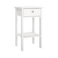 Madrid Bedside Table - 1 Drawer - White