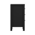 Madrid Bedside Table - 3 Drawer - Matt Black