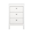 Madrid Bedside Table - 3 Drawer - White
