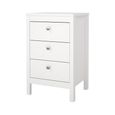 Madrid Bedside Table - 3 Drawer - White