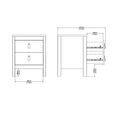 Madrid Bedside Cabinet - 2 Drawer - Black