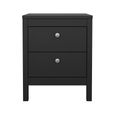 Madrid Bedside Cabinet - 2 Drawer - Black