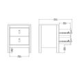 Madrid Bedside Cabinet - 2 Drawer - White