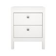 Madrid Bedside Cabinet - 2 Drawer - White