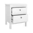 Madrid Bedside Cabinet - 2 Drawer - White