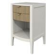 Abbeydale Bedside Table - 2 Drawer - Soft Natural Painted