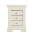 Paisley Bedside Cabinet - 3 Drawer - Cream Painted