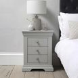 Paisley Bedside Cabinet - 3 Drawer - Grey Painted