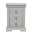 Paisley Bedside Cabinet - 3 Drawer - Grey Painted