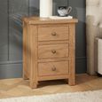 Appleby Bedside Table - 3 Drawer - Narrow - Petite Oak