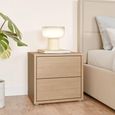 Alice Springs Bedside Cabinet - 2 Drawer - Low - Elegancia Oak