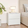 Alice Springs Bedside Cabinet - 2 Drawer - Low - Light Grey