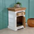 Alfie Bedside Cabinet - 1 Drawer - White - Mango Wood