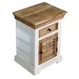 Alfie Bedside Cabinet - 1 Drawer - White - Mango Wood
