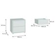 Alice Springs Bedside Cabinet - 2 Drawer - Low - Light Grey