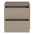 Alice Springs Bedside Cabinet - 2 Drawer - Low - Taupe