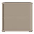 Alice Springs Bedside Cabinet - 2 Drawer - Low - Taupe