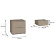 Alice Springs Bedside Cabinet - 2 Drawer - Low - Taupe