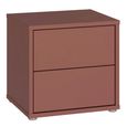 Alice Springs Bedside Cabinet - 2 Drawer - Low - Terracotta