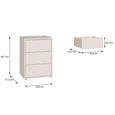 Alice Springs Bedside Cabinet - 3 Drawer - Sand