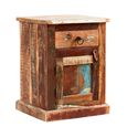 Coastal Bedside Cabinet - 1 Door - 1 Drawer - Reclaimed Wood