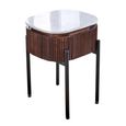 Opal Fluted Bedside Table - 1 Drawer - White Marble Top - Mango Wood