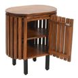 Slatted Bedside Table - 1 Door - Slatted - Mango Wood