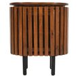 Slatted Bedside Table - 1 Door - Slatted - Mango Wood