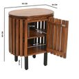 Slatted Bedside Table - 1 Door - Slatted - Mango Wood