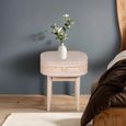 Valencia Bedside Table - Curved - Natural Rattan and Mango Wood