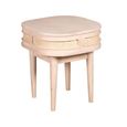 Valencia Bedside Table - Curved - Natural Rattan and Mango Wood