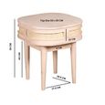 Valencia Bedside Table - Curved - Natural Rattan and Mango Wood